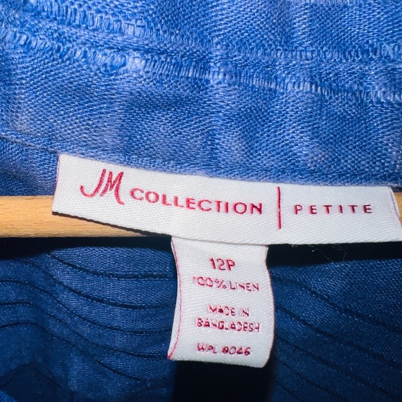 JM Collection purple Pleated 3/4‎ Sleeve Button Down Shirt - Picture 3 of 4